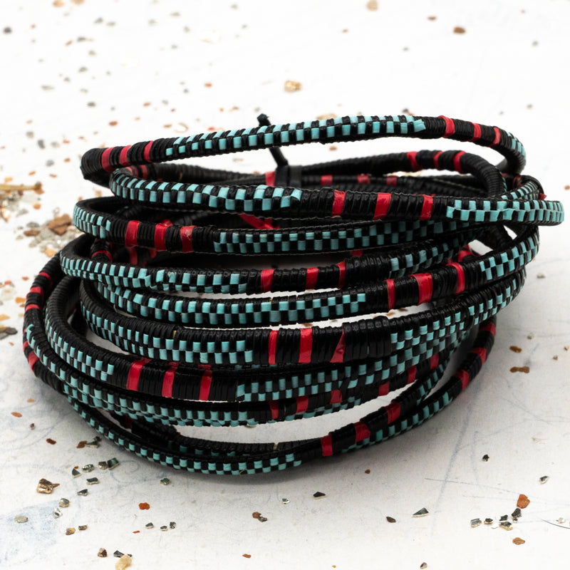 Simple Sunrise 2.0 Baby Blue and Coral African Tarp Bracelet