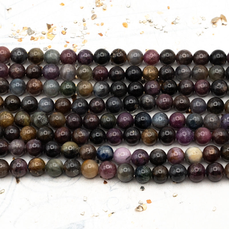 Ruby and Sapphire Gemstone Bead Strand - Tucson Find