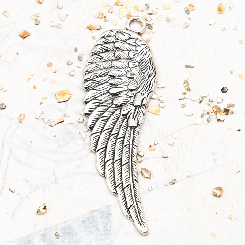 Antique Silver Angel Wing Pendant