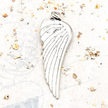 Load image into Gallery viewer, Antique Silver Angel Wing Pendant
