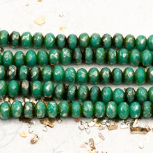 Load image into Gallery viewer, 5x3mm Turquoise with a Silver Shimmer Rondelle Strand
