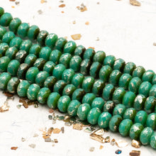 Load image into Gallery viewer, 5x3mm Turquoise with a Silver Shimmer Rondelle Strand
