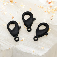 Load image into Gallery viewer, 15x9mm Black Lobster Clasps -3pcs
