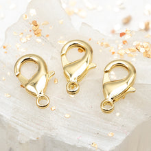 Load image into Gallery viewer, 15x9mm Gold Lobster Clasps - 3pcs
