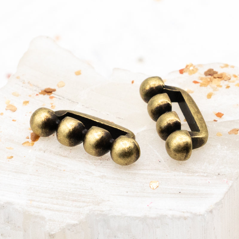 10mm Antique Brass Dots Slider for Flat Leather