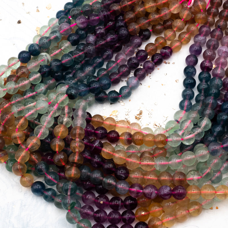 Rainbow of Flourite Stone Bead Strand