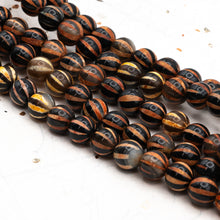 Load image into Gallery viewer, Jack-O-Lantern Round Agate Bead Strand
