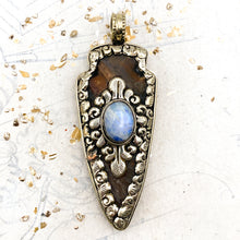 Load image into Gallery viewer, Wood &amp; Opal Arrow Focal Pendant
