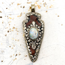 Load image into Gallery viewer, Wood &amp; Opal Arrow Focal Pendant
