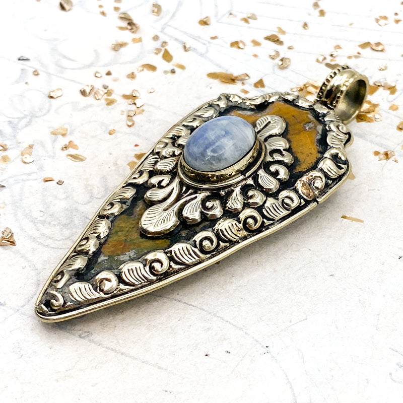 Wood & Opal Arrow Focal Pendant