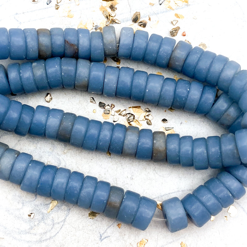 Large Hole Blue Aventurine Bead Strand