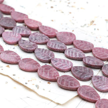Load image into Gallery viewer, Rhodonite Carved Leaves Gemstone Bead Strand

