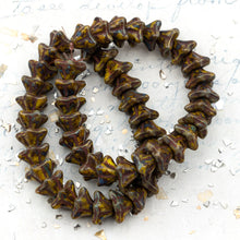 Load image into Gallery viewer, Yellow Picasso Bellflower Czech Bead Strand - Doorbuster
