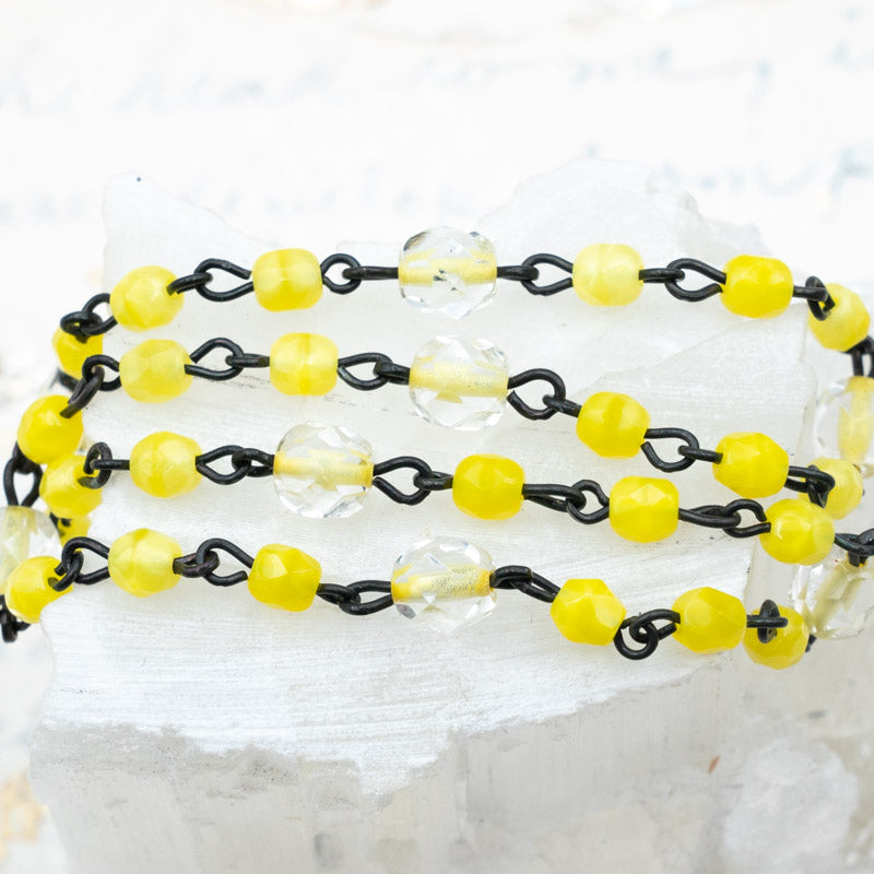 Sunny Yellow Bead Chain - 1 Foot