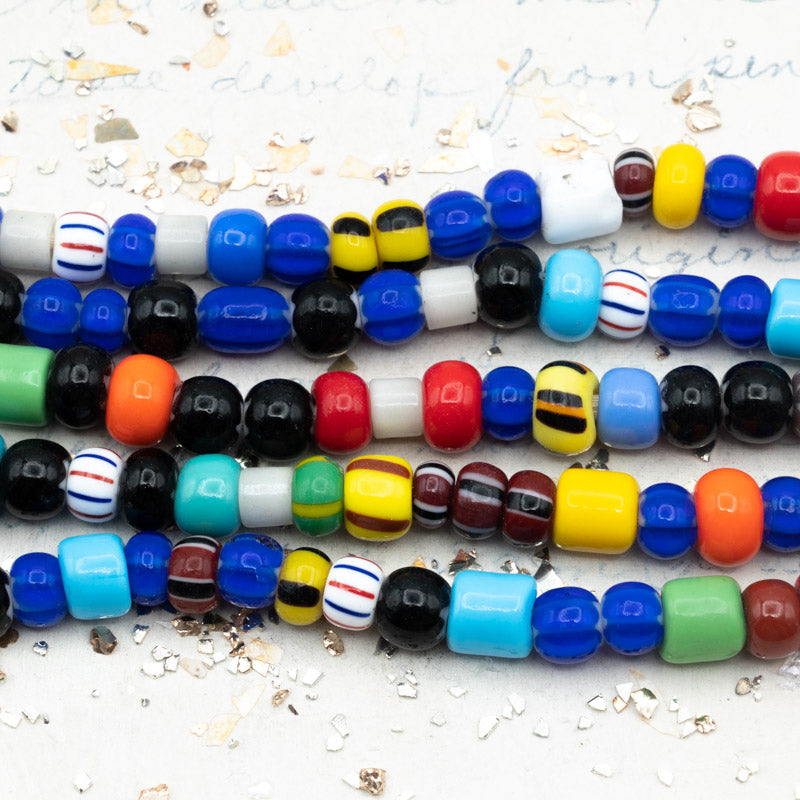Bright Colors African Bead Strand