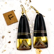 Load image into Gallery viewer, Wooden and Brass African Earrings
