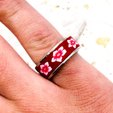 Load image into Gallery viewer, Scarlet Japanese Flower Garden Ring
