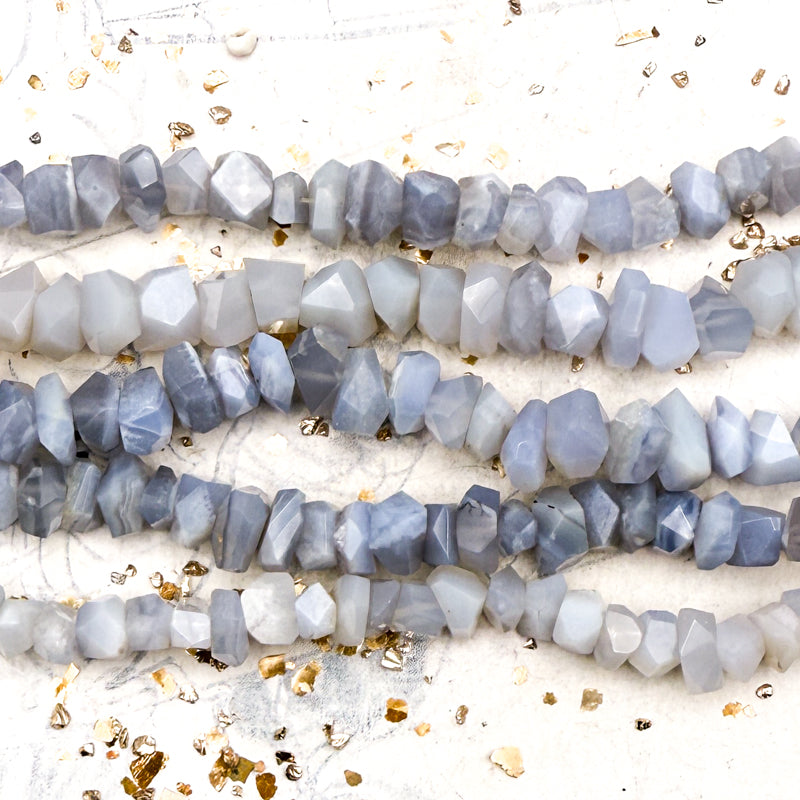 1/4 strand Blue-Lace Agate Beads