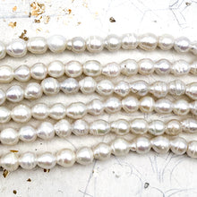 Load image into Gallery viewer, Pearly White Large Hole Pearl Strands
