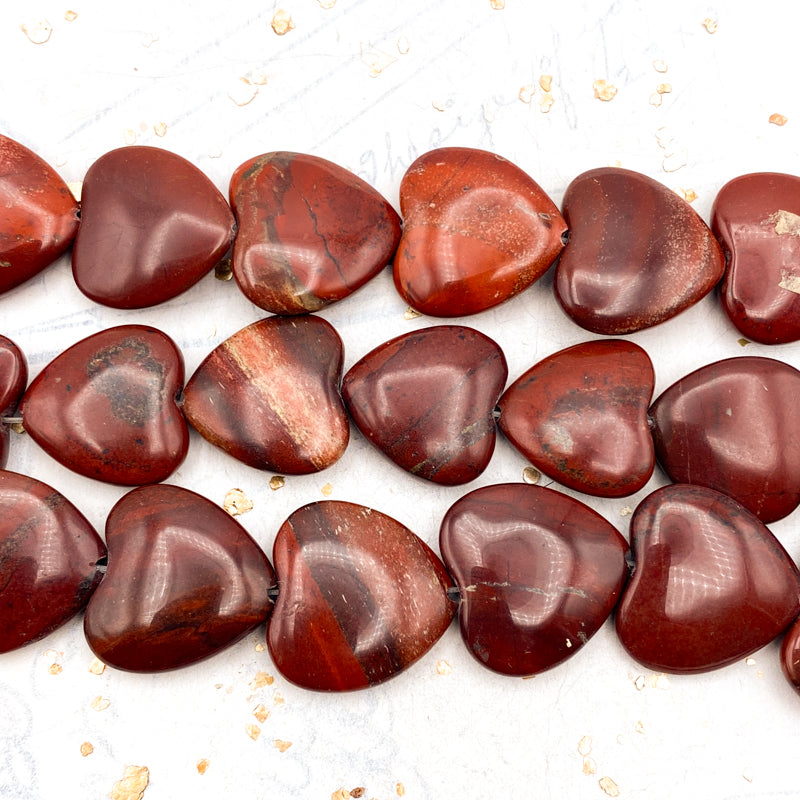 Brecciated Red Jasper Focal Heart Bead