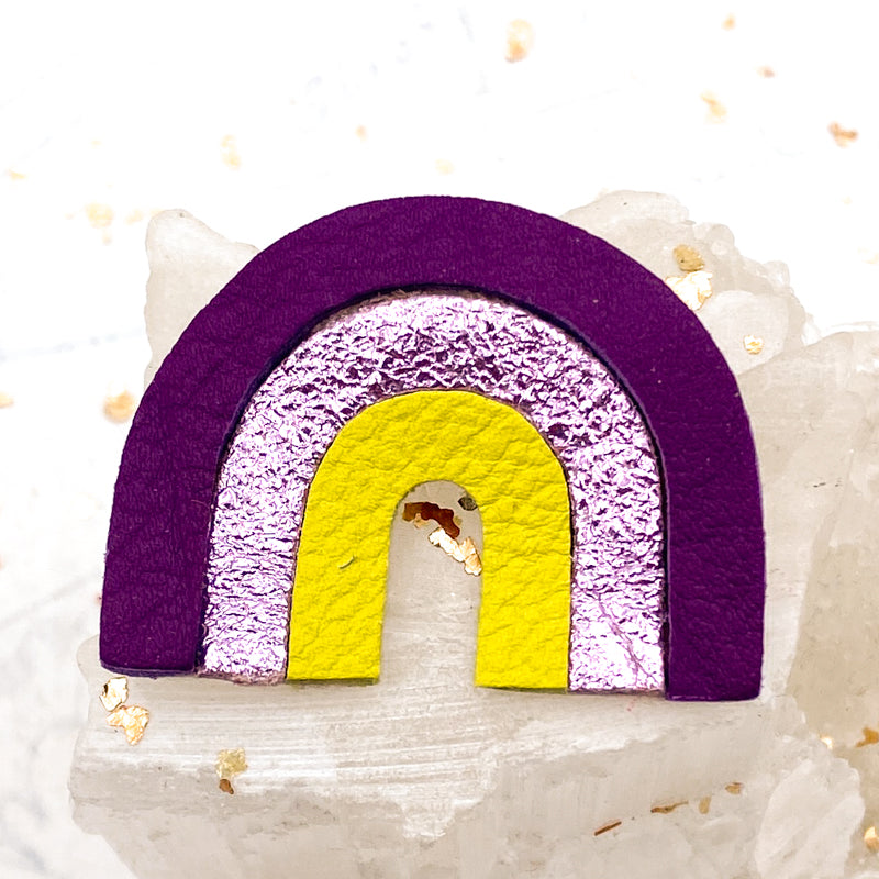 Lavender, Yellow Rainbow Pin - Paris Find!