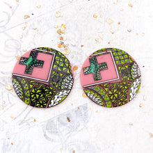 Load image into Gallery viewer, Green Mosaic Pendant Earrings
