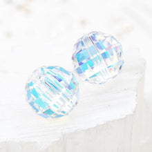 Load image into Gallery viewer, 12mm Clear AB Premium Austrian Crystal Chessboard Bead Pair
