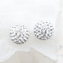 Load image into Gallery viewer, 10mm Clear on White Premium Crystal Pave Bead Pair
