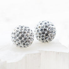 Load image into Gallery viewer, 10mm Clear on White Premium Crystal Pave Bead Pair
