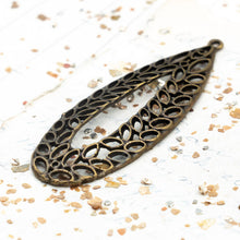 Load image into Gallery viewer, Antique Brass Lovely Leaf Teardrop Pendant
