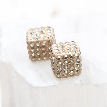 Load image into Gallery viewer, 8mm Golden Shadow Premium Austrian Crystal Cube Pair
