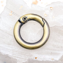 Load image into Gallery viewer, Brushed Antique Brass Spring Ring Clasp

