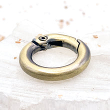 Load image into Gallery viewer, Brushed Antique Brass Spring Ring Clasp
