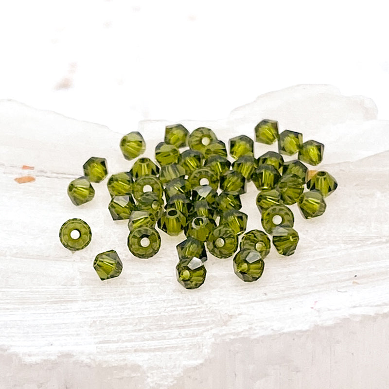 2.5mm Olivine Premium Crystal Bead Set - 48 Pcs