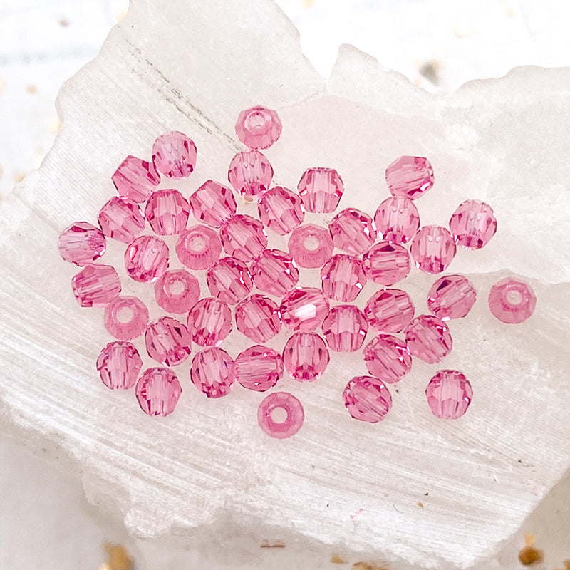 3mm Light Rose Premium Crystal Bead Set - 48 Pcs