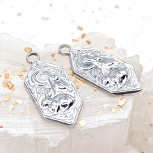 Load image into Gallery viewer, Silver Bunny at Night Charm Pair
