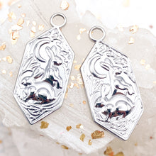 Load image into Gallery viewer, Silver Bunny at Night Charm Pair
