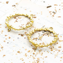 Load image into Gallery viewer, 36mm Ring of Leaves Brass Link Pair
