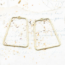 Load image into Gallery viewer, 48x37mm Large Gold Trapezoid Textured Hoop Pair
