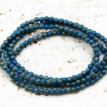 Load image into Gallery viewer, 4mm Blue with Picasso Round Druk Bead Strand
