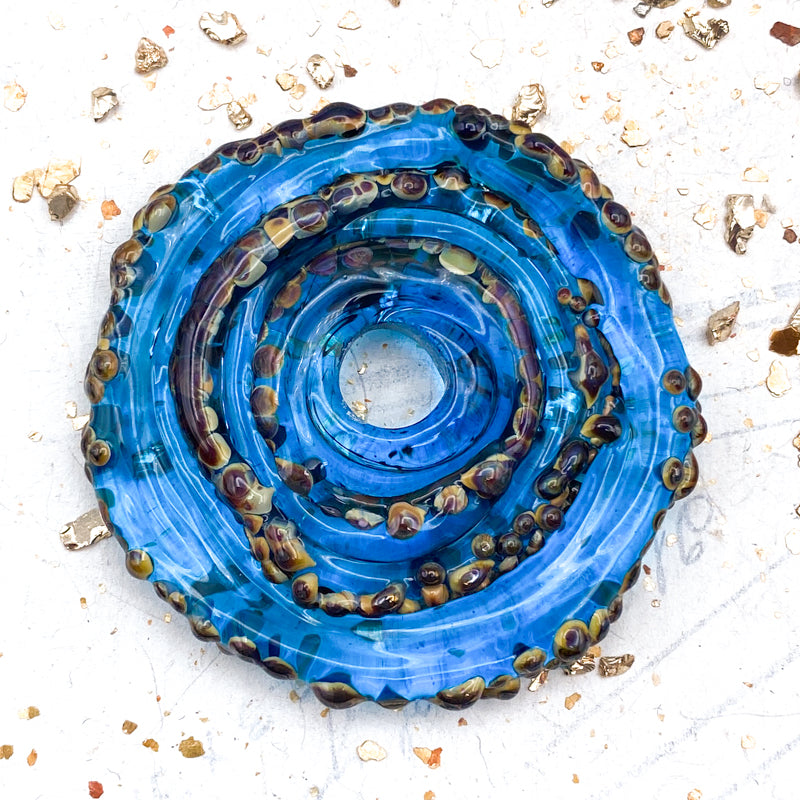 Rita's Bright Blue Funky Disc Pendant