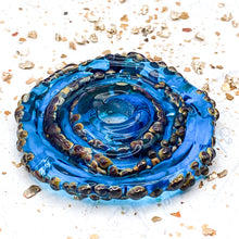 Load image into Gallery viewer, Rita&#39;s Bright Blue Funky Disc Pendant
