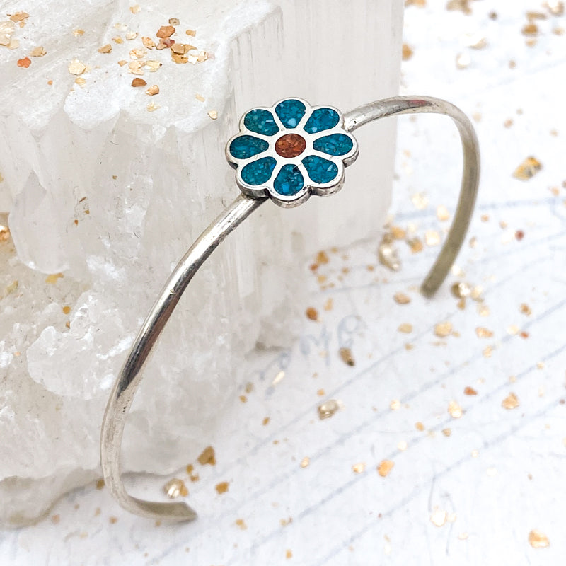 Turquoise Daisy Cuff