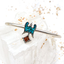 Load image into Gallery viewer, Turquoise Bird Silver Cuff
