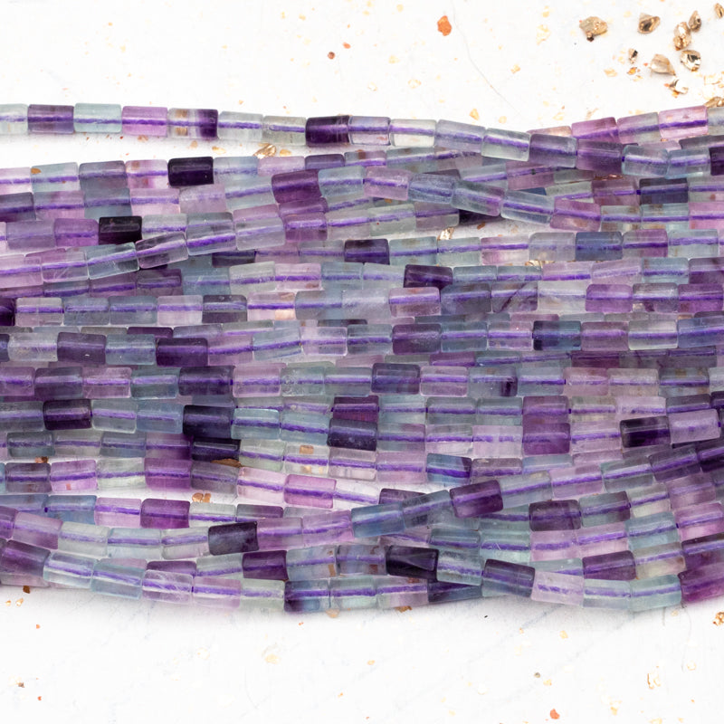 Fluorite Tube Bead Strand