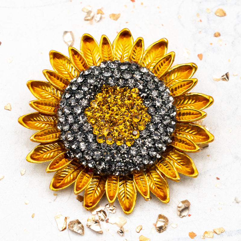 Sparkle Sunflower Brooch