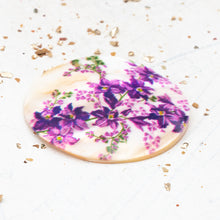 Load image into Gallery viewer, Purple Floral Shell Pendant - Paris Find
