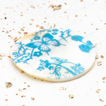 Load image into Gallery viewer, Blue Butterfly Floral Shell Pendant - Paris Find
