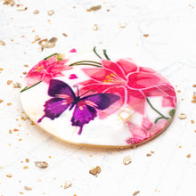 Load image into Gallery viewer, Purple Butterfly Floral Shell Pendant - Paris Find
