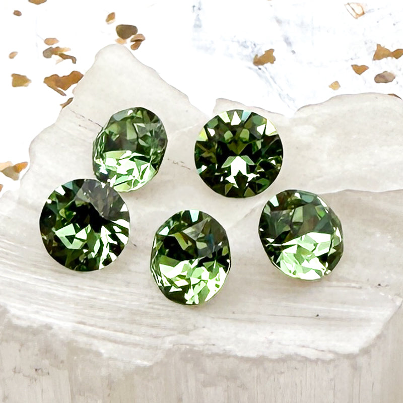 8mm Peridot Premium Austrian Crystal Unfoiled Set - 5pcs